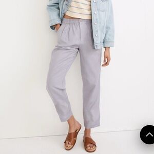 Madewell Petite Linen-Blend Pull-On Tapered Pants